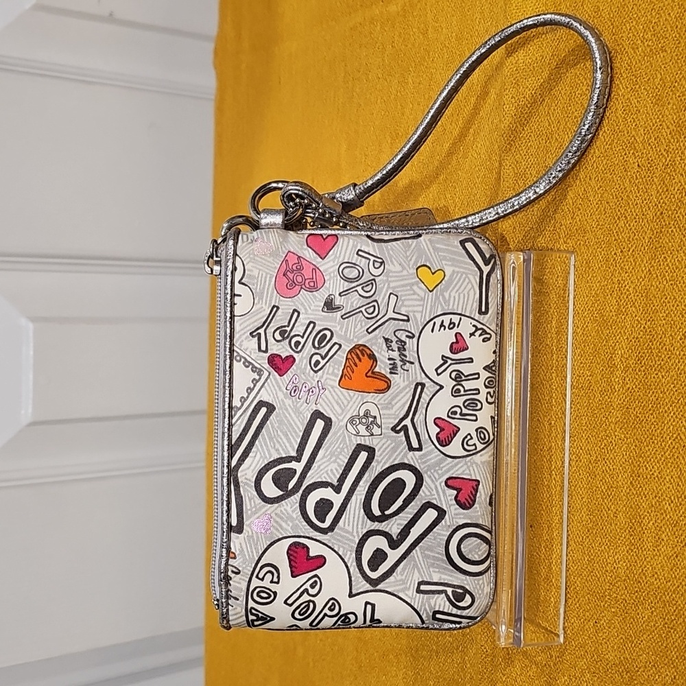 Coach Poppy Graffiti Style Wristlet EUC